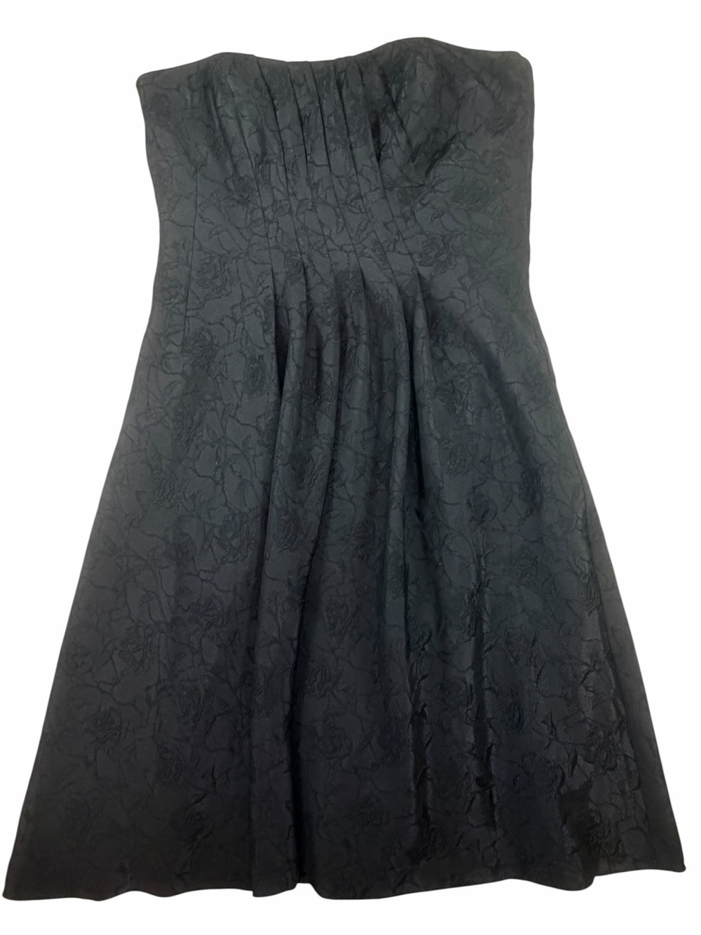 White House Black Market Black Strapless Textured Cocktail Dress